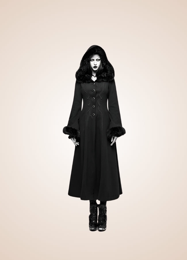 Women's Gothic Winter Hooded Coat Black / XL womens-gothic-winter-hooded-coat-black