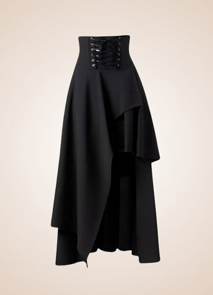 Women's Medieval Asymmetrical Steampunk Skirt Black / XL womens-medieval-asymmetrical-steampunk-skirt-black