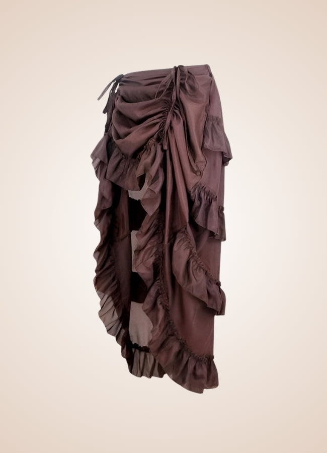 Women's Renaissance Layered Skirt Brown / 5XL womens-renaissance-layered-skirt-brown