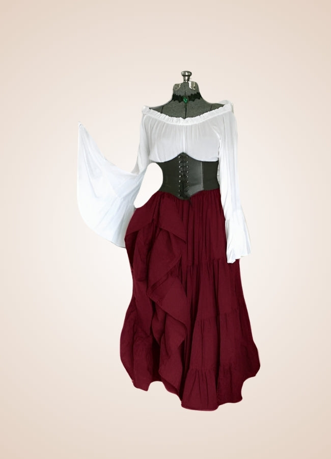 Women's Renaissance Medieval Steampunk Dress Wine Red / 4XL womens-renaissance-medieval-steampunk-dress-wine-red