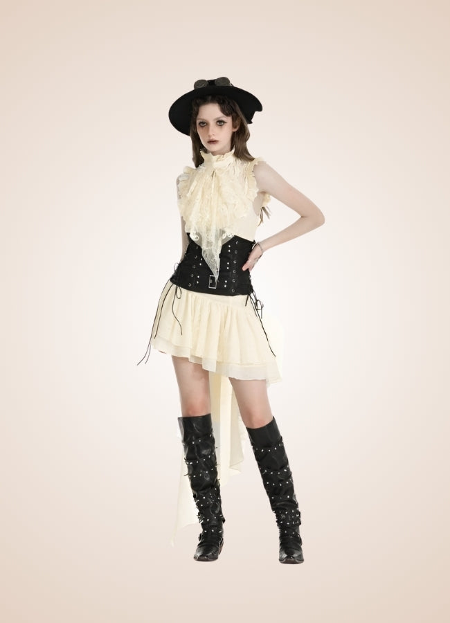 Women's Ruffle Steampunk Dress Steampunk Outfit Women's Ruffle Steampunk Dress Steampunk Outfit