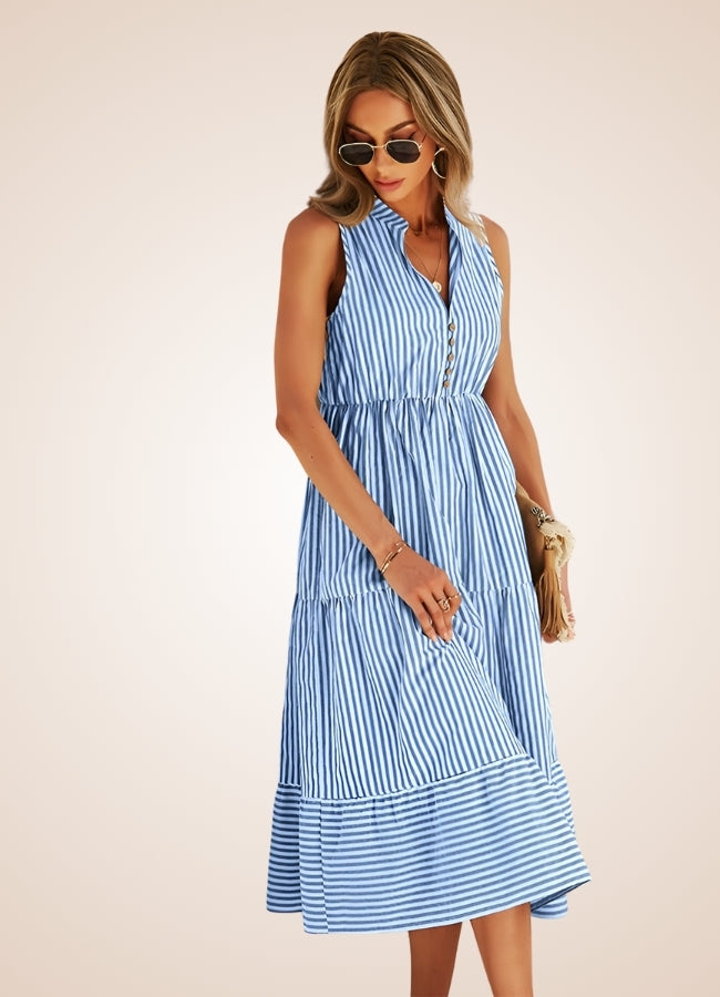 Women's Sleeveless Summer Dress Blue / L womens-sleeveless-summer-dress-blue