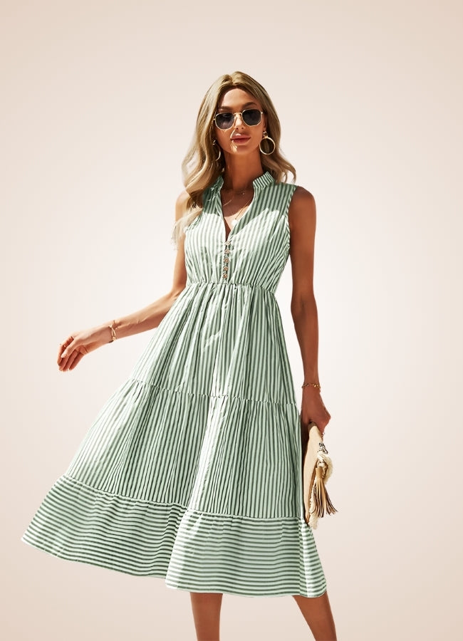 Women's Sleeveless Summer Dress Green / L womens-sleeveless-summer-dress-green