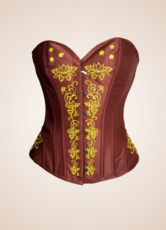 Women's Steampunk Brown Corset Brown / XL womens-steampunk-brown-corset-brown