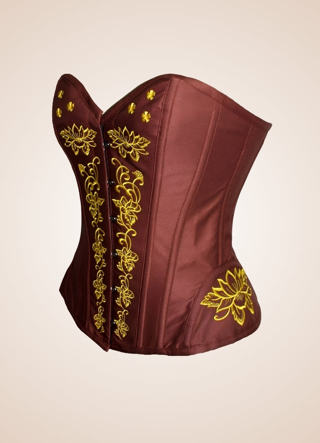 Women's Steampunk Brown Corset Brown / XL womens-steampunk-brown-corset-brown