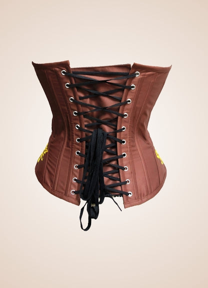 Women's Steampunk Brown Corset Brown / XL womens-steampunk-brown-corset-brown