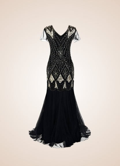 Women's Steampunk Long Dress Black Gold / XL womens-steampunk-long-dress-black-gold