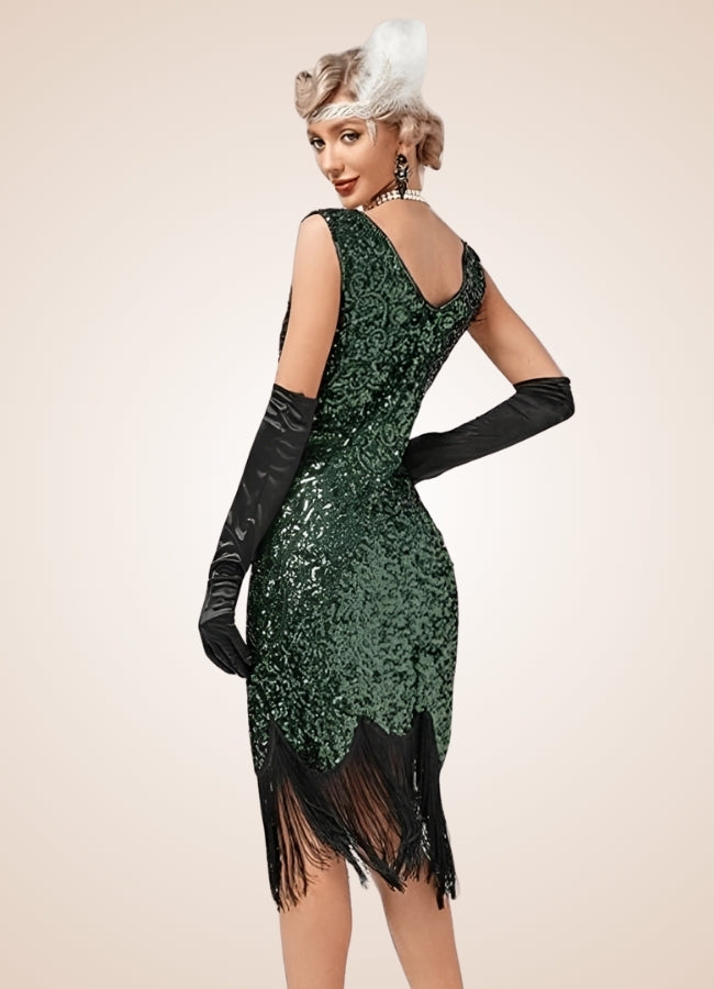 Women's Steampunk Sequin Dress Green / 2XL womens-steampunk-sequin-dress-green