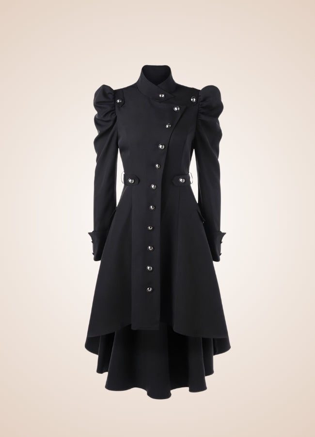 Women's Steampunk Trench Coat Black / 2XL womens-steampunk-trench-coat-black