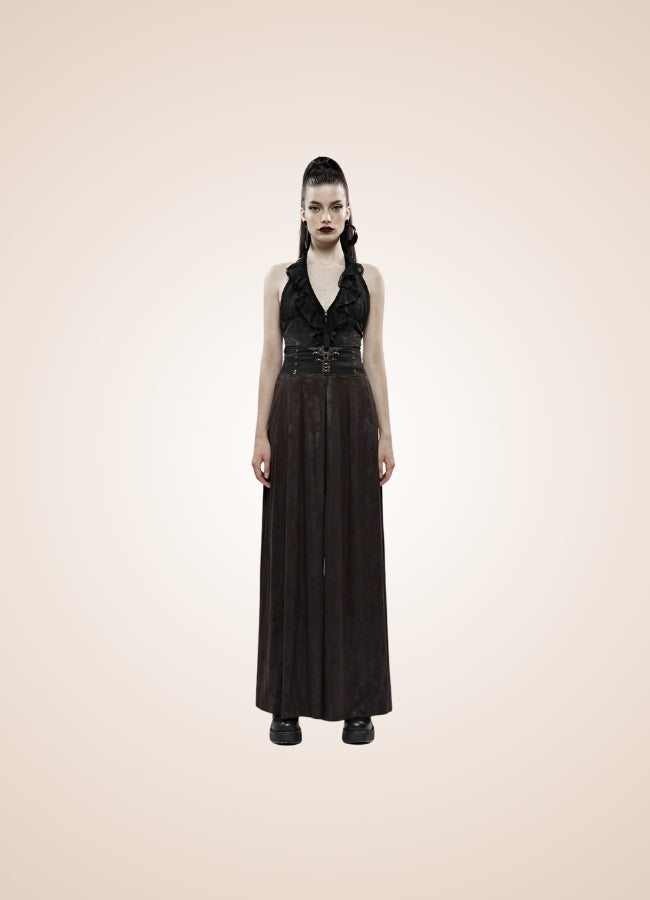 Women's Steampunk Wide Leg Pants Black / XL womens-steampunk-wide-leg-pants-black