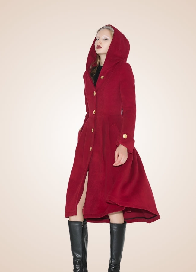 Women's Victorian Hooded Coat Red / XL womens-victorian-hooded-coat-red