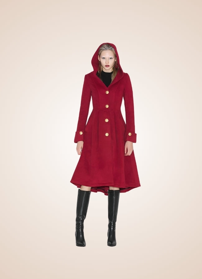 Women's Victorian Hooded Coat Red / XL womens-victorian-hooded-coat-red